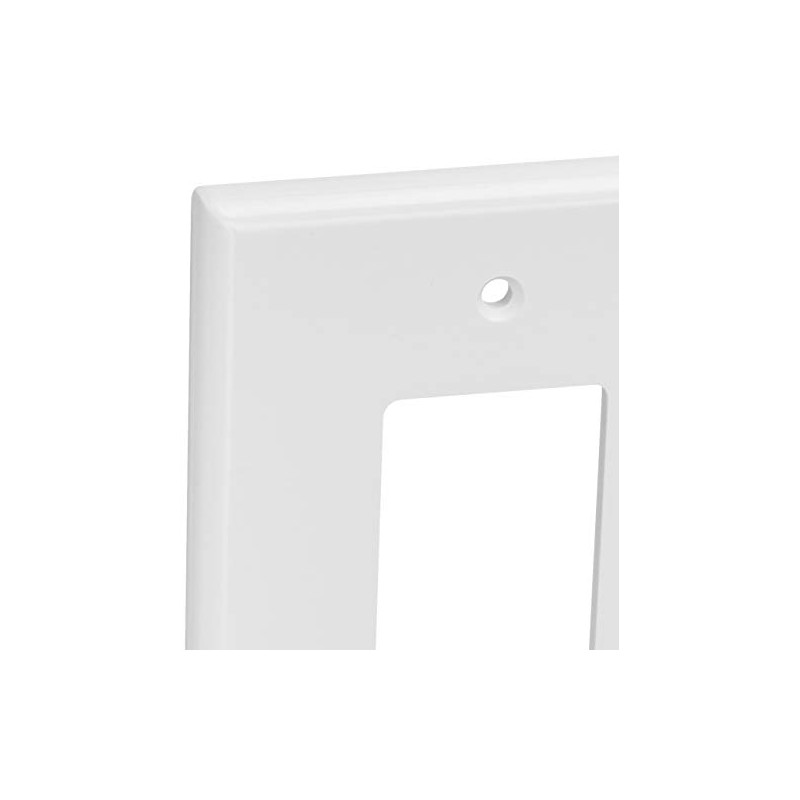 Leviton 2-Gang 1-Toggle 1-Decora/GFCI Device Combination Wallplate, Oversized, Thermoset, Device