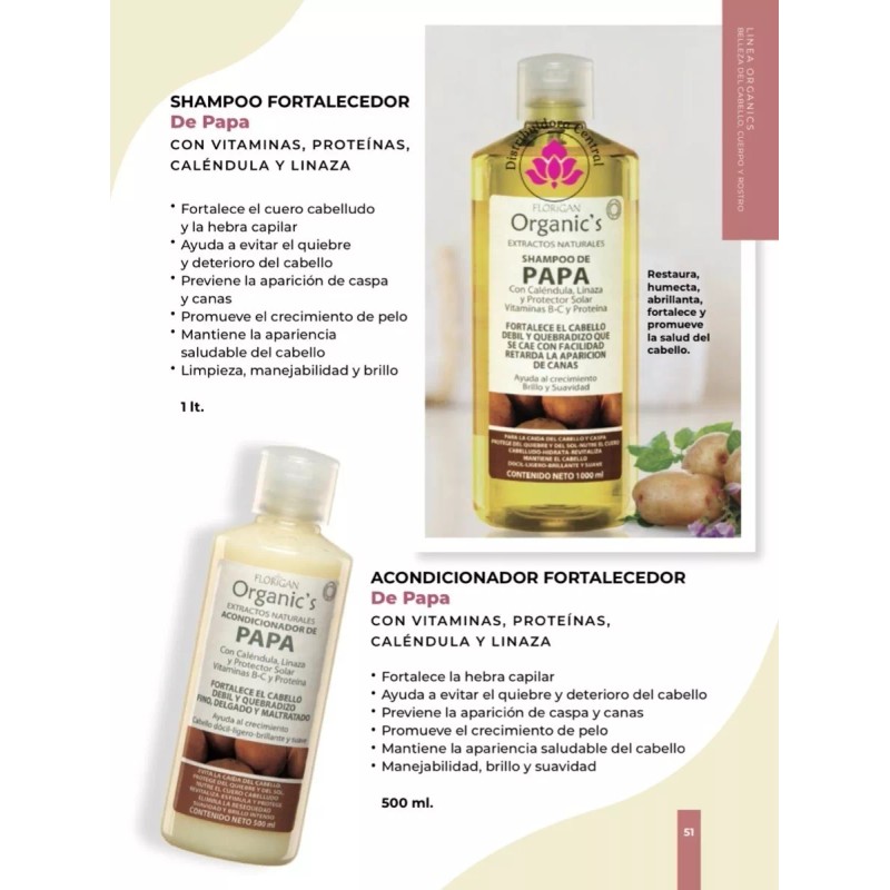 Florigan Shampoo De Papa Calendula Linaza Vit B-c Prot Florigan