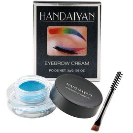 Augenbrauen Pomade, wasserdichtes Augenbrauen-Gel, Augenbrauen-Pomade mit Pinsel, langanhaltend, für dichte und natürlich aussehende Augenbrauen-Blau