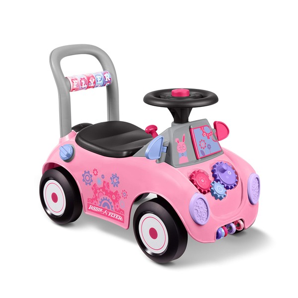 Radio Flyer Creativity Car, Sit to Stand Toddler Ride On Toy, Ages 1-3, Pink Kids Ride On Toy, Large