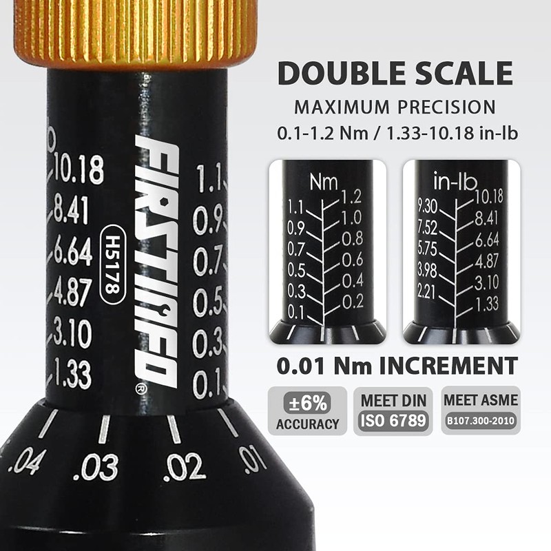 FIRSTINFO H5178 | 1/4" | 0.1-1.2 Nm, 1.33-10.18 in-lbs |