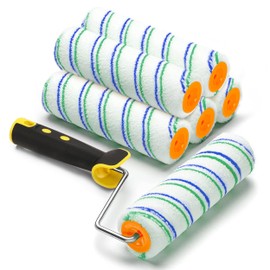 ZJTAPE Paint Roller, Set of 6 Professional Paint Rollers, 5 Painting Rollers, Large (Width 23 cm), Painting Set, Telescopic Rod, Attachable Painter, Paint Accessories, Facade Paint, Renovation, Home