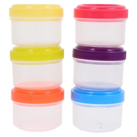 Ciieeo 6pcs Mini Condiment Cups Plastic Salad Dressing Container To Go 35ml Small Food Storage Containers with Lids for Picnic Work Trip