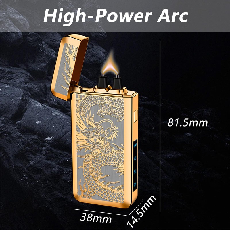 TIKIUKI Electric Rechargeable Big Flame Arc Lighter Type-C Plasma Windproof