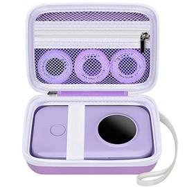Labels Printer Case Compatible with Phomemo D30 D35 Label Maker, Mini Labeler Sticker labler Maker Storage Holder Also Fits for Memoking Thermal Printing Tape Paper Roll & USB Cable-Purple (Box Only)