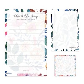 Faithworks Christian Gifts - Large, Small and Self Stick 3-Piece Inspirational Notepad Set, Rejoice and Be Glad