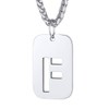 FindChic Men's Dog Tag Necklace Initial Pendant Silver Necklace Letters