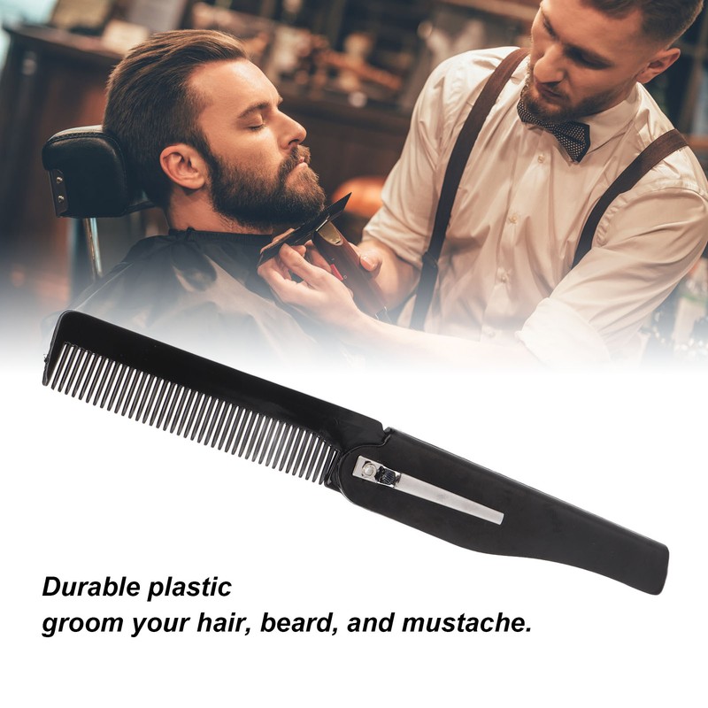 10Pcs Folding Comb Black Fine Teeth Durable Plastic Pocket Size