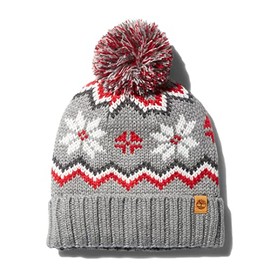 Timberland Women`s Sawyer Hill Fair Isle Beanie (as1, Alpha, one_Size, Standard, Grey(TB0A2NP7-C81)/R_W, One Size)