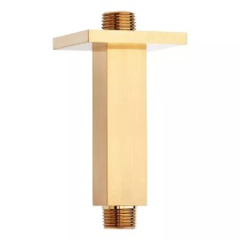 Royal 4" Square Ceiling Mount Shower Arm and Flange - Brushed Gold