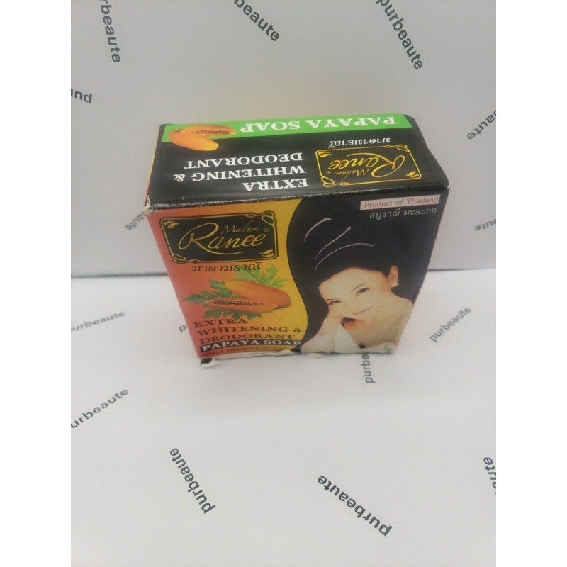 Madam Ranee Extra Whitening & Doedorant Papaya Soap 160G.