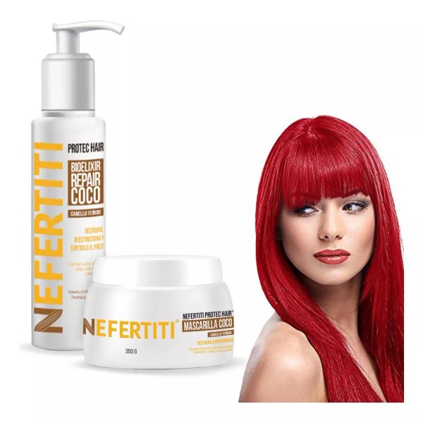 Nefertiti Kit Mascarilla + Bioelixir P/ Cabello Teñido Coco Nefertiti