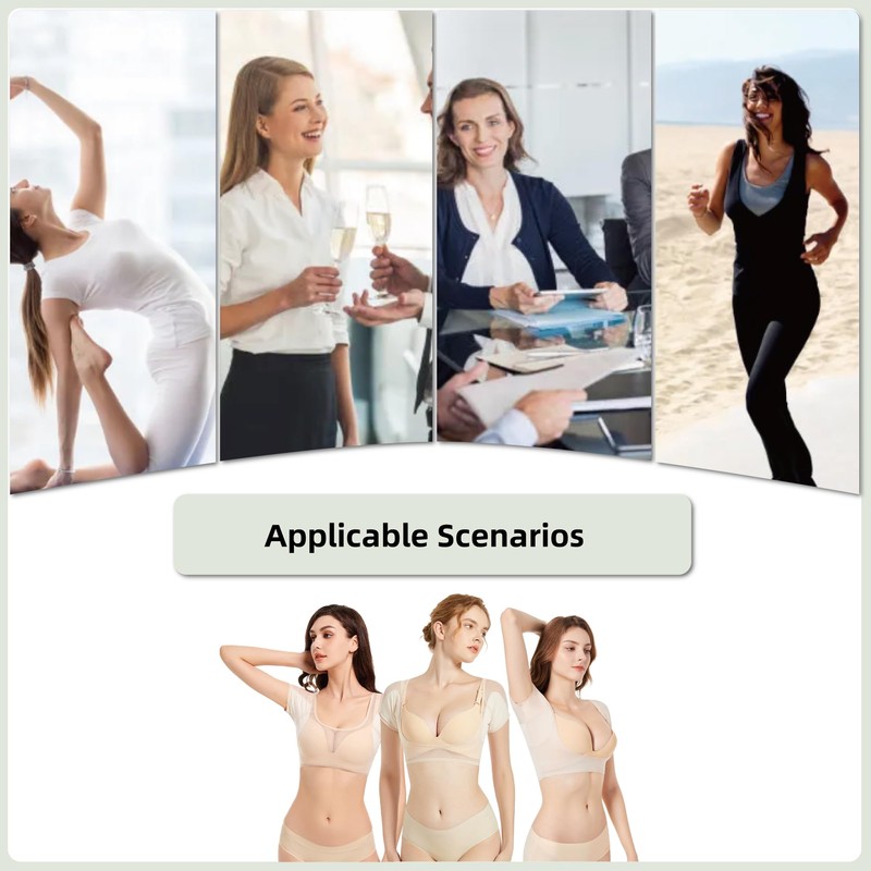 satithry 2PCS Ultra-Thin Underarm Anti-Sweat Lady's Underwear with Large Size