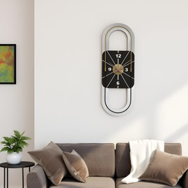 XGGJWW 34x11 Inch Large Modern Wall Clock – Silent Non-Ticking Decorative Battery Operated Clock for Living Room, Bedroom, Kitchen, Office