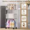3 Tier Rolling Cart, Storage Shelf Organizer with Lockable Caster