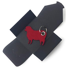 Felt Key Ring Määähhh – Felt Sheep Sheep in Dark Red. FOB for Key Ring + eFuture's nice Keyring. FREE filzschneider. de Postcard 'Danke', practical gift. Made in Germany.