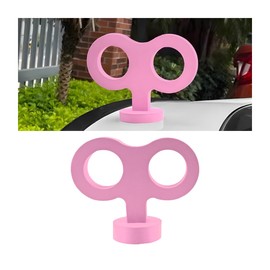 TNAIYH Car Wind Up Key Sticker, 3D Funny Cute Rolling Clockwork Key Toy Vehicle Ornament, Waterproof Automotive Exterior Back Roof Decorative Accessories, Universal for SUV RV Truck (Pink)