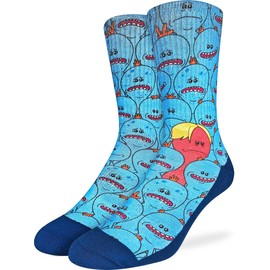 Good Luck Sock Men's Rick and Morty, Mr. Meeseeks, Adult, Shoe Size 8-13