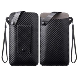 DFV mobile - Holder Ultra Lightweight Belt Case with Snap Fastener for Media-Droid Imperius Aero Slim MT7014 - Carbon Fibre