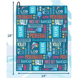 MINI ZOZI Pickleball Towels Funny Gifts 14x18 for Women Men Accessories Pickle Ball Lovers Towel Gear Supplies Gear Unique Ideas Merchandise