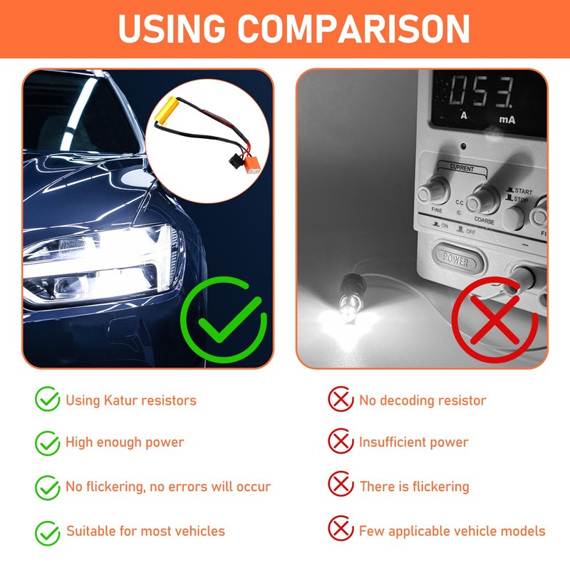 2 Pieces LED Headlight Decoder H7 50W 8ohm Car Load