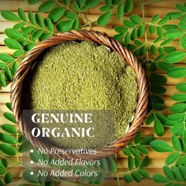 Organic Moringa Powder - Raw Sun Dried Oleifera Leaf Powder - for Healthy Herbal Tea, Smoothies, Sauces, and Dips - 4 OZ