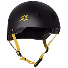 S1 Lifer Helmet - Multi-Impact & High-Impact Certified - Multiple Colours & Sizes (Black Matt with Yellow Strap, Medium 21.5" (54.6cm))