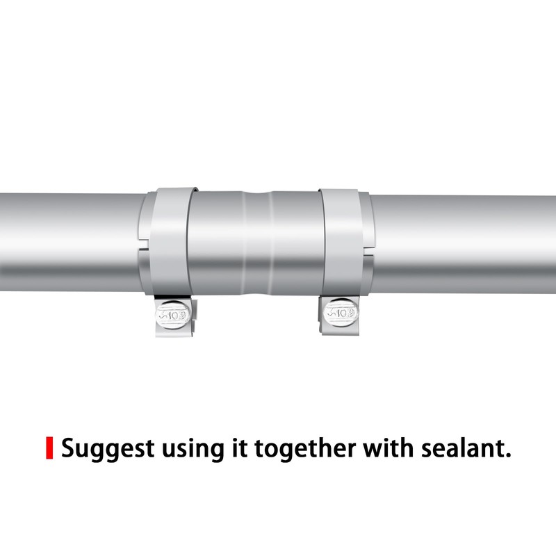 Stainless Steel 2 to 2 Inch Exhaust Adapter, 2" ID