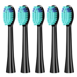 Cepillos de repuesto para cepillo de dientes eléctrico 7MAGIC, cabezales de recambio compatibles con 7MAGIC D36 Ritter (negro, 5 unidades)