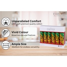 EVERY-VILLE Where EVERYone is Welcome 6 Pack Rainbow Bandana for Women Men Gift Packaging - 55x55cm, Paisley - Pride Cowgirl Cowboy Motorbike Accessories Scarf Headband Neckerchief