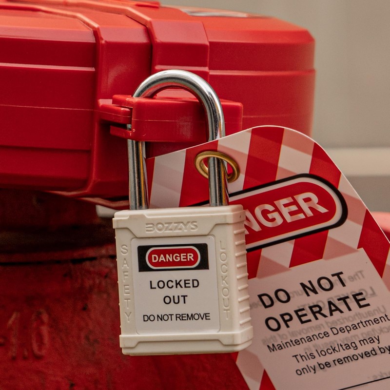 BOZZYS Lockout Tagout Locks 12-Pack｜OSHA White Loto Locks Keyed Alike｜12