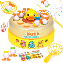 Yizemay Duck Dash Jumping Duck Game, Duck Dash Game, Pop Up Jumping Ducks Game, Magnetic Fishing Game Toys Gifts for 2 3 4 Year Old Boy Girl, Magnetic Montessori Toys for Kids
