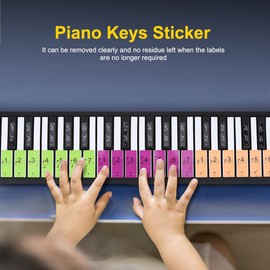 Botas Para Piano 88 Teclas,etiquetas adhesivas de teclado electrónico para teclados de teclas 49/61/76/88 para niños y principiantes que aprenden piano o teclado(multicolor)