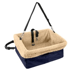 Devoted Doggy Deluxe Dog Car Seat Fits Pets up to 15lbs, Dog Booster Seat, Padded Cushioning, Adjustable Straps, Metal Frame Encasing, Installs in Seconds, Collapsible Canvas and Easy to Clean