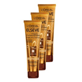 Elsève L'Oréal Paris Haaröl „Huile-en-Crème“ ohne Ausspülen für sehr trockenes und frisiertes Haar, 150 ml, 3 Stück