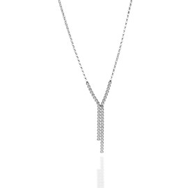 QUADRI - Necklace with Zircons Woman 925 Silver - Chain Length 45 | 51 cm with an Extension of 5 cm - Made in Italy Certificate, Silver