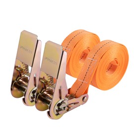 Lashing Straps with Ratchet 4 m, Robust Lashing Straps with Ratchet Straps for Material Transport, Motorcycle, Bicycles, Moving, Luggage Packages, Camping (Pack of 2)