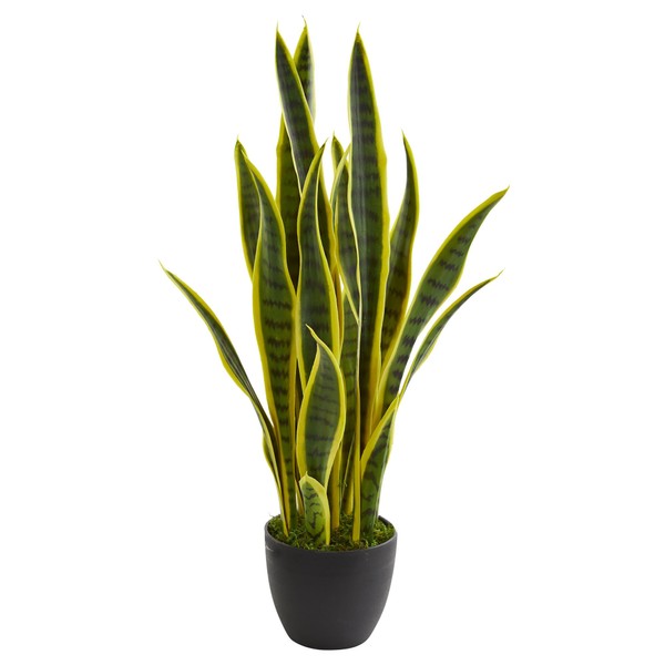 Nearly Natural 26 in. Sansevieria Artificial Silk Plants, Green