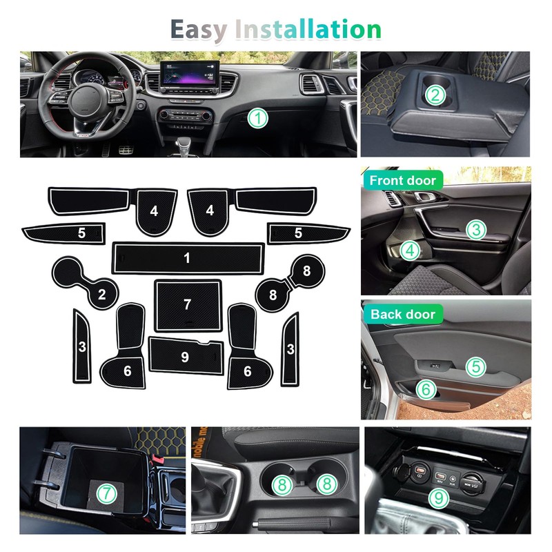 GAFAT Ki-a Ceed/Proceed/XCeed GT 2018-2024 2025 (Manual Transmission) Non-Slip Mats,