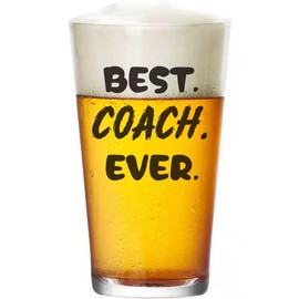 CASUVEA Best Coach Ever Beer Glass, Best Coach Gifts for Men, Coach Appreciation Gifts, Thank You Gifts for Coaches, Soccer Football Softball Volleyball Coach Gifts Wrestling Gymnastics Coach Gift