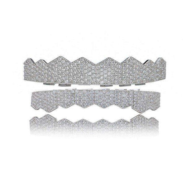 LKV Silver Grillz for Your Teeth 8 Top & 8