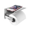 Qobobo® Toilet Roll Holder with Shelf, V2A Rustproof Stainless Steel