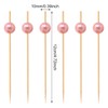 Honbay 100PCS Pink Pearl Bamboo Cocktail Picks Fruit Food Hamburger