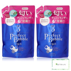 Senka Perfect Bubble For Body Floral Plus N Refill, 11.8 fl oz (350 ml) (2 Pieces)