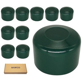 SKIR'CO RAL 6005 Fence Post Caps Round 38 mm Green Plastic Caps for Round Fence Posts Fence Post Covers Moss Green (Pack of 10)