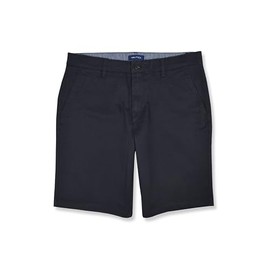 Nautica Men's Classic Fit Flat Front Stretch Solid Chino 10" Deck Shorts, (34W, True Black)