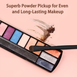 AmiCera Travel Makeup Brushes, 5Pcs Eyeshadow Brushes, Nose Contour Eye Shadow Eyebrow Lip Make Up Brush Set with Tubing Case, Small Portable, Soft Bristle, Professional Makeup Tools, Balck