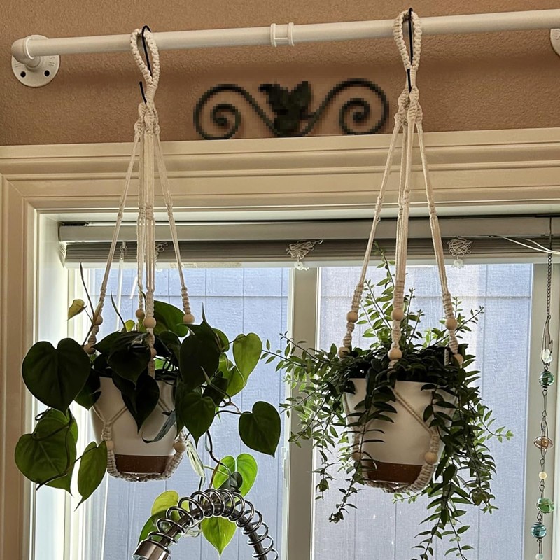 FUNSUEI 6 Inch Hanging Planters Set of 3, Self Watering