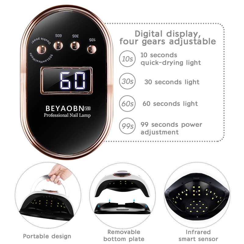 BEYAOBN 168 W Nail Dryer UV LED Nail Lamp Lamp