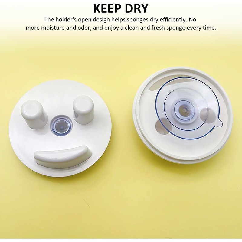 Smiley Face Sponge Holder, Scrub Sponge Holder for Daddy Mommy,